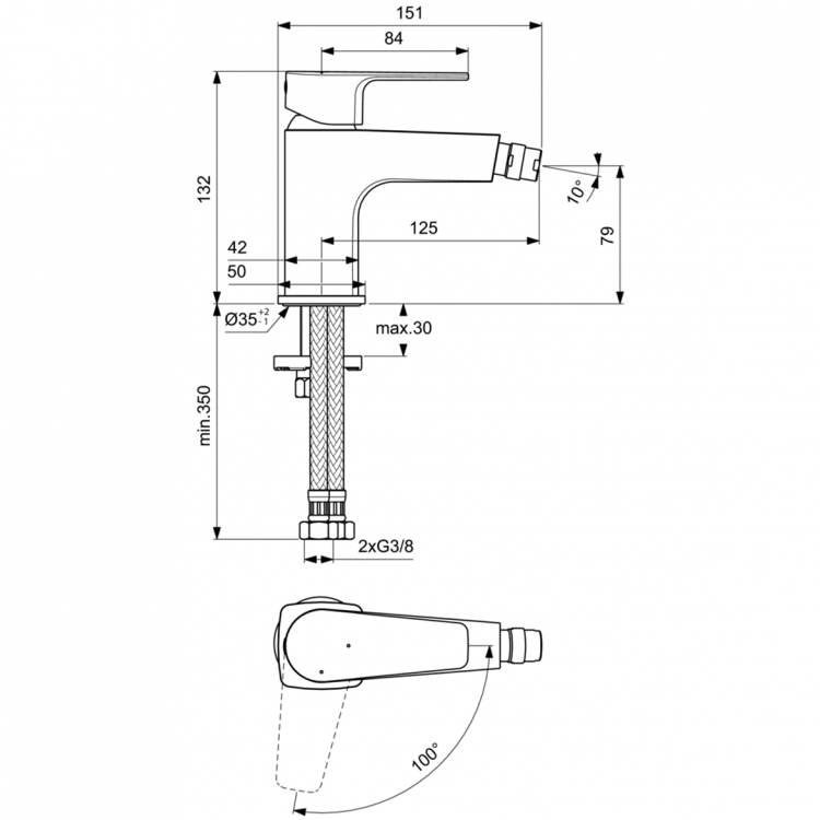 BC746AA Смеситель для биде Ideal Standard CERAFINE D - Вид №5