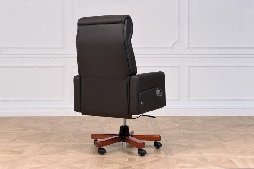 Arrediorg.it® Кожаное кресло руководителя с подлокотниками  A383 black  - Вид №1