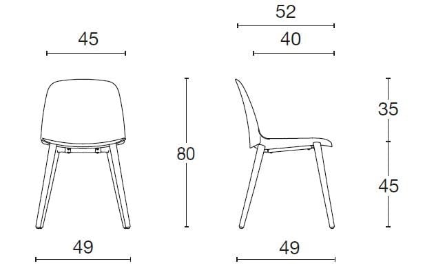 Мягкий стул из ткани Diemme Kire ARCH-00150856 - Вид №3