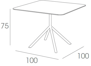 FueraDentro Садовый стол из стали квадратного сечения Shell Sdn100 - Вид №2