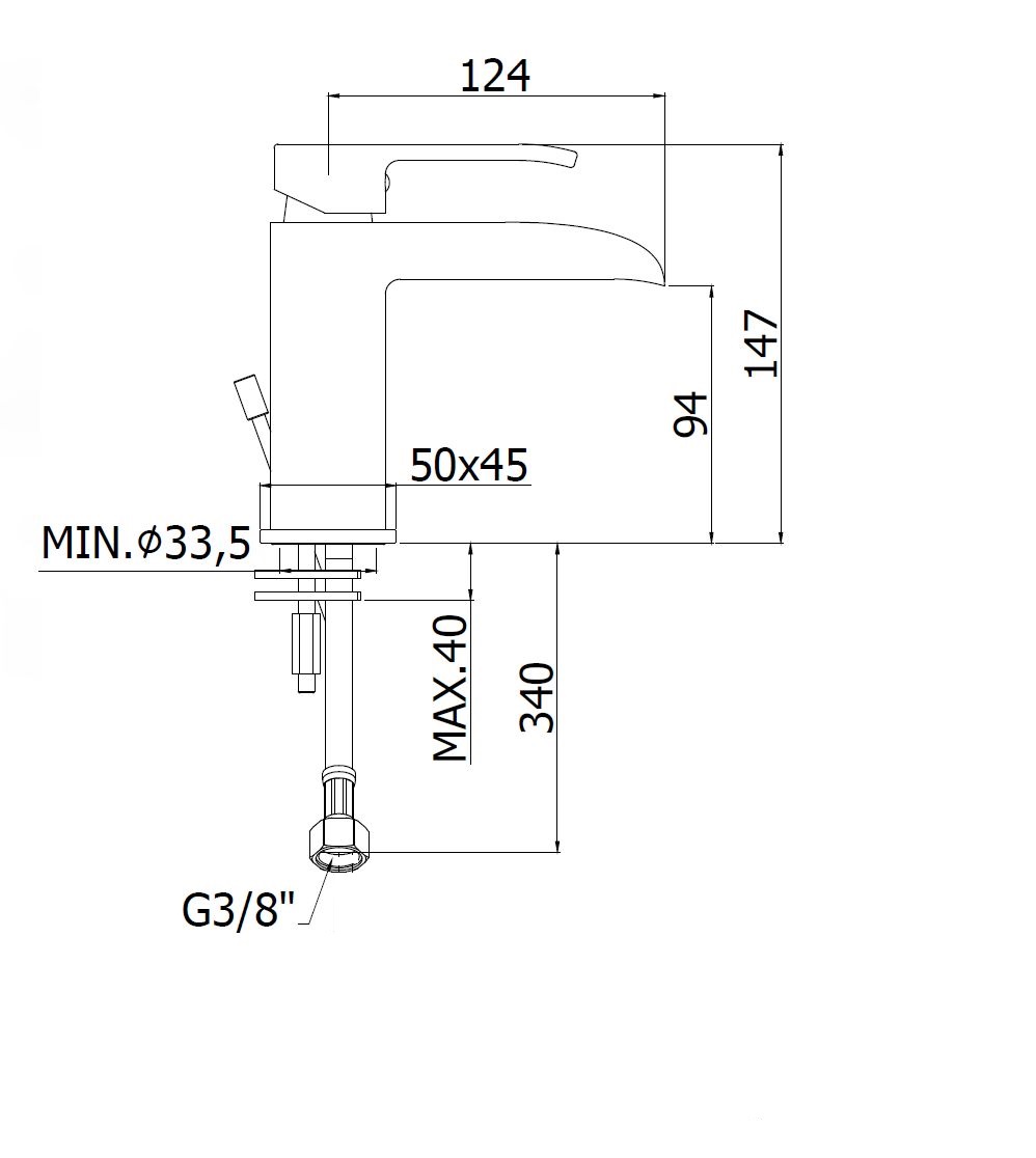 Смеситель на раковину с каскадным изливом без доного клапана CEZARES LIVELLO-LSC-01-W0  - Вид №1