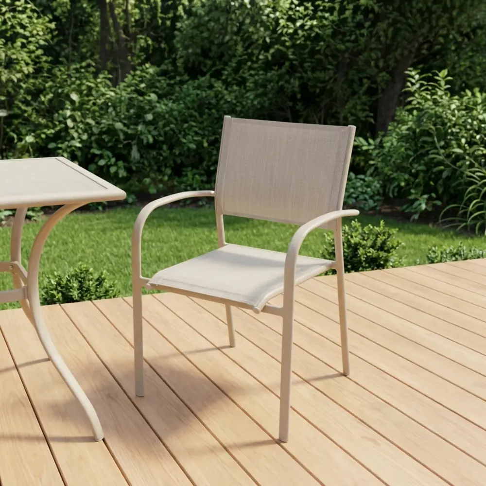 Стул садовый BEGINIA Lazo 56.5x57x85 см сталь бежевый STLM-2015904 - Вид №9