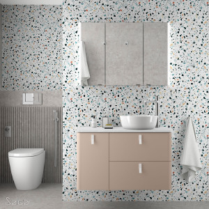 83124 SALGAR Тумба под умывальник UNIIQ 900 MACCHIATO левая 1 дверца и 2 ящика с мягким закрыванием 897 x 540 x 450 мм Макиато