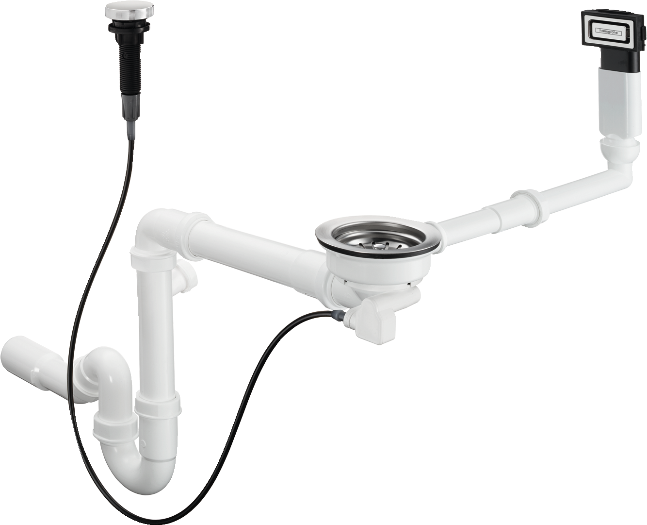 43937000 D16-11 Автоматический слив-переливной комплект для гранитной одинарной чаши Hansgrohe 
