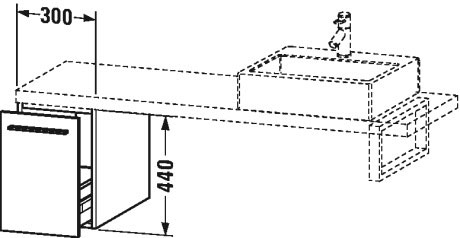 XL543002121 Шкафчик для консоли X-Large #XL5430 300 x 548 мм Орех темный декор Duravit - Вид №1