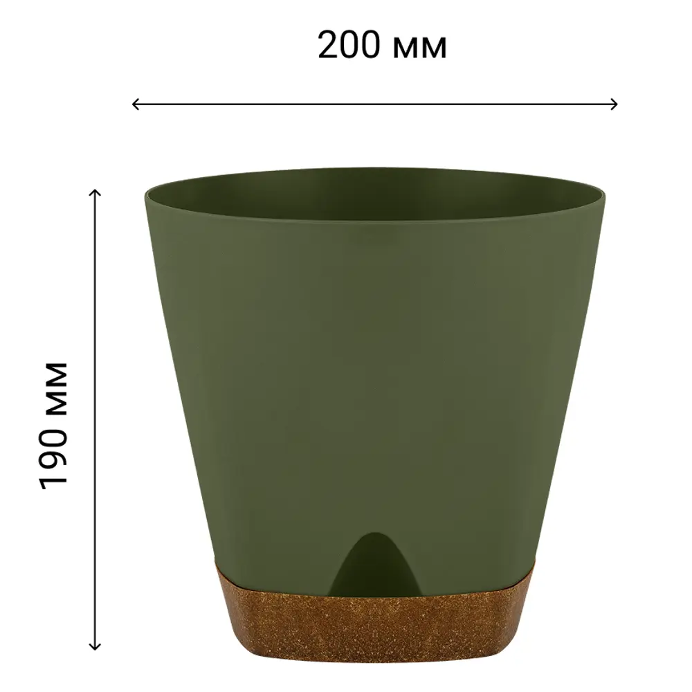 Горшок для цветов Ingreen Wood Ø20 h19 см v4 л пластик тайга 89452779 STLM-2017943 - Вид №5