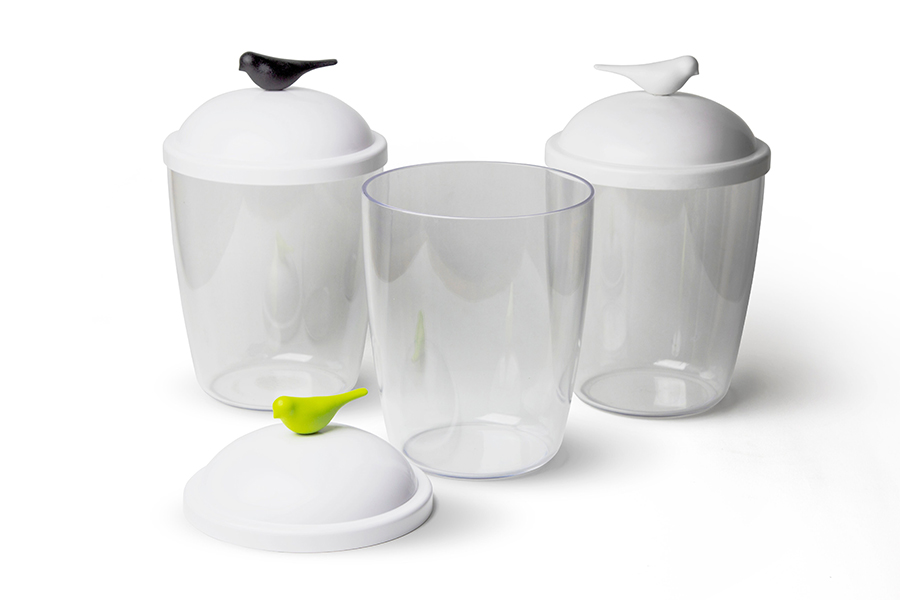 QL10302-WH-WH Емкость для льда sparrow, белая Qualy  - Вид №2