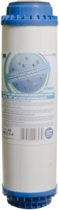 Картридж угольный, комбинированный 10SL (активированный уголь из скорлупы кокосовых орехов, гранулы полипропиленового волокна, ионнообменная смола, загрузка KDF) Aquafilter FCCBKDF2, 670