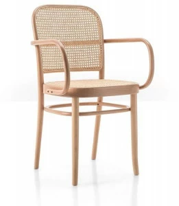 Wiener GTV Design Стул из бука и венской соломы с подлокотниками N. 811