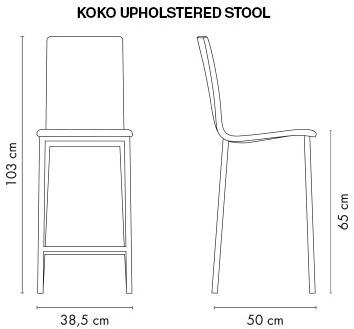 MOBLIBERICA Высокий табурет, обитый кожей Koko sun-id-1506684 - Вид №2
