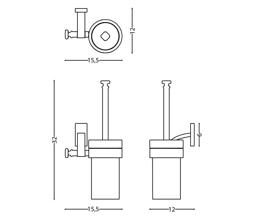 Керамическая настенная туалетная щетка Park Avenue Westin ARCH-00078370 - Вид №3