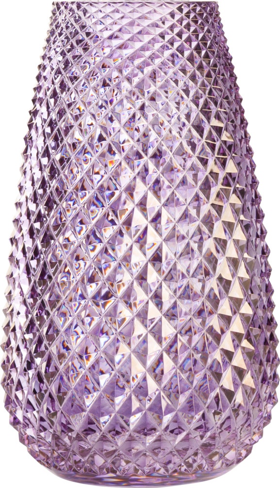 10636350 Cristal de Paris Ваза Cristal de Paris Диамант 40см, фиолетовая Хрусталь