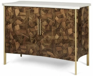 JOSÉ LEITE DE CASTRO Комод из дерева и мрамора с распашными дверцами  10405606