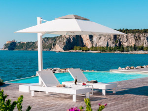 Алюминиевый боковой полюс и акриловая ткань зонтик