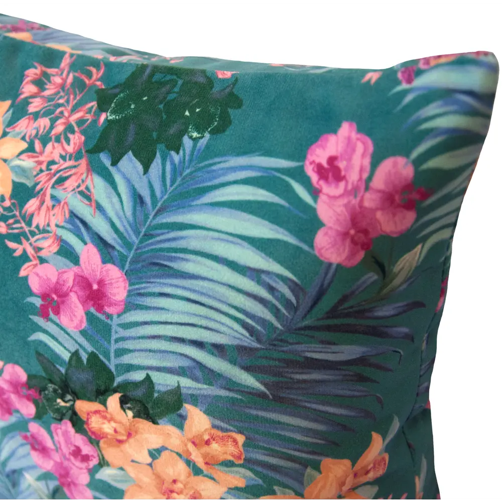 Подушка Seasons Тропики орхидея 40x40 см бархат цвет бирюзовый STLM-2092144 - Вид №2