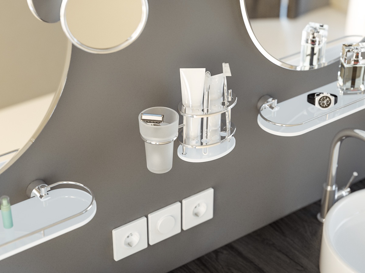 NOS 061 Держатель зубных щеток и пасты со стаканом FBS Nostalgy - Вид №2