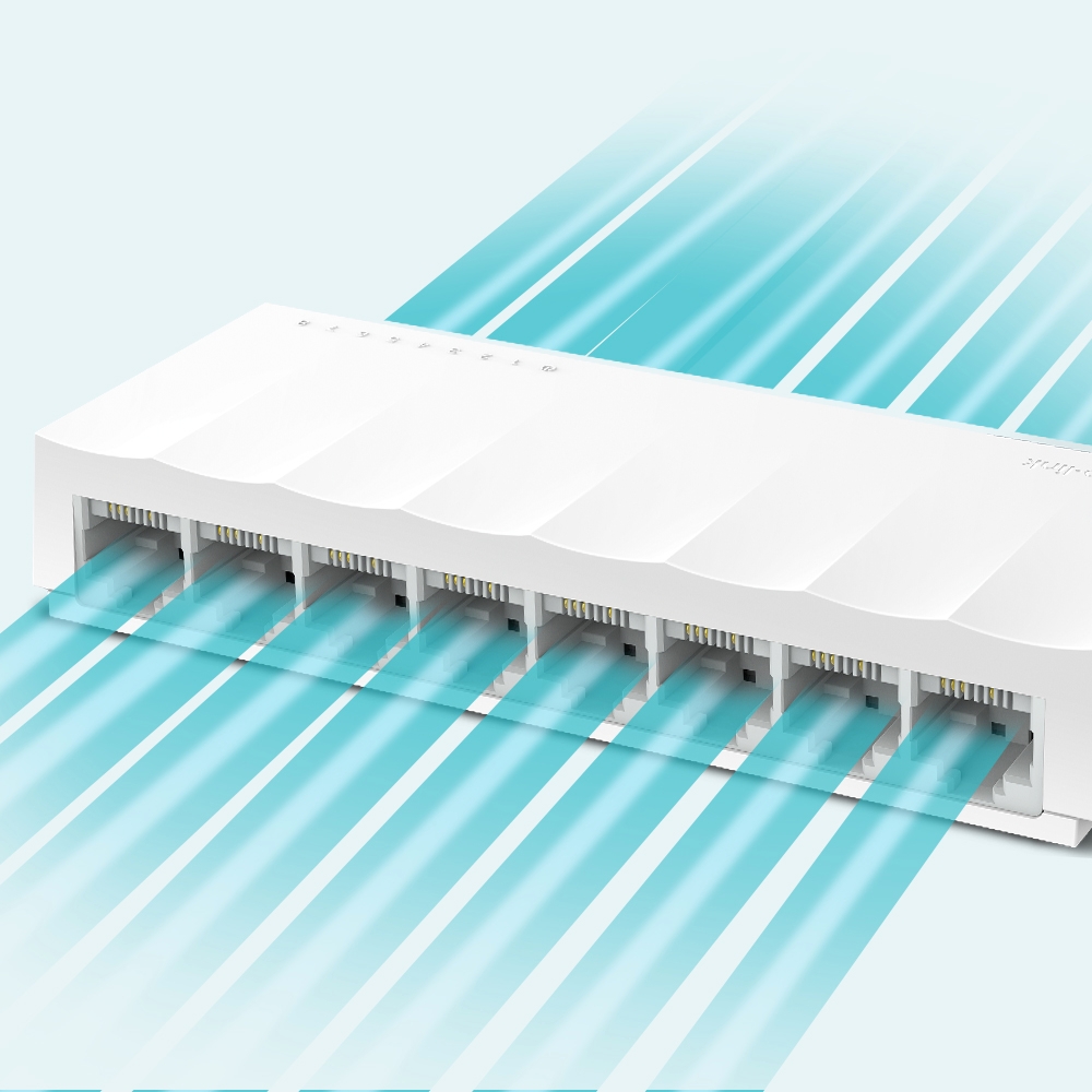 LS1008 8-port 10/100mbps unmanaged switch, plastic case, desktop and wall mountable TP-Link Santreyd  - Вид №4