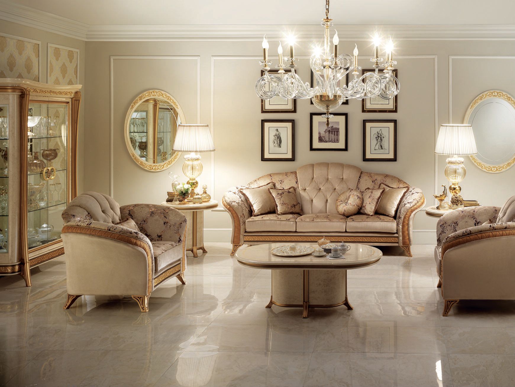 3-местный классический стиль ткань Капитон диван Arredoclassic Мелодия ARCH-00091118 - Вид №4