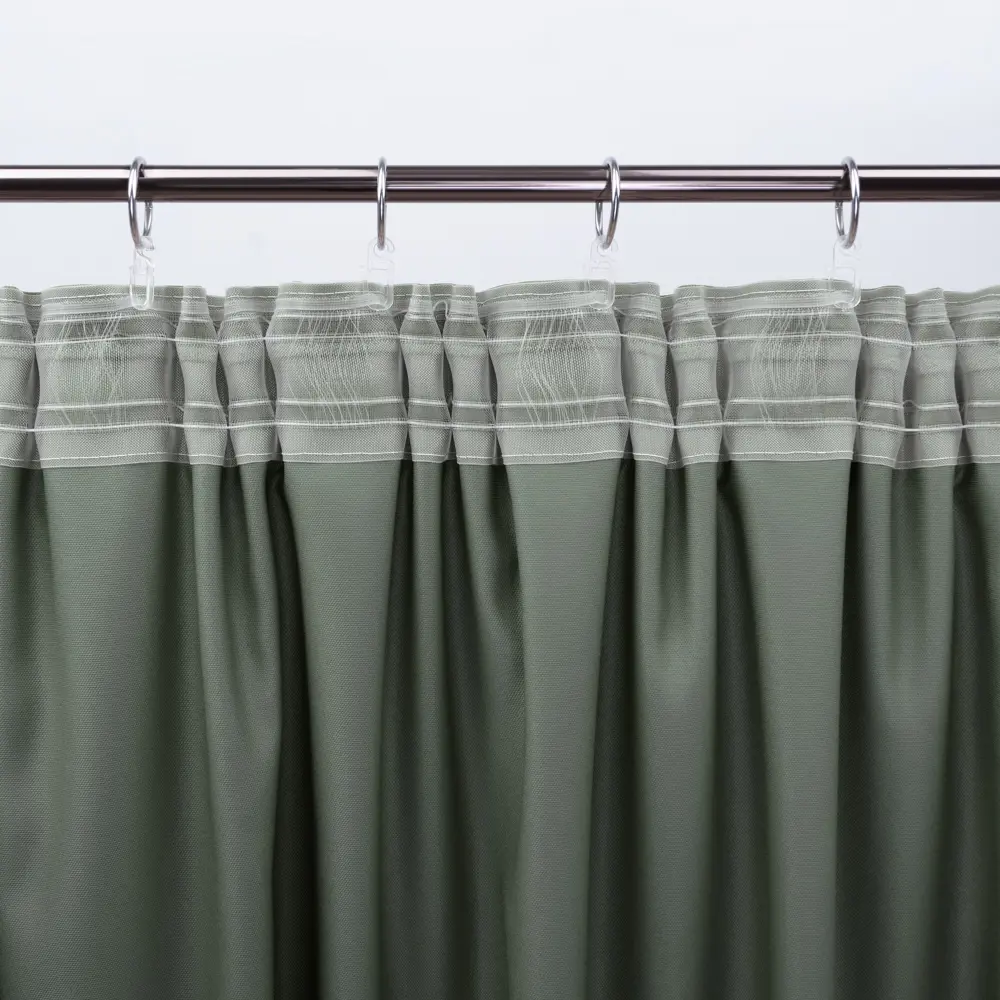 Штора Kreaforta Рим с лентой и скрытыми петлями 200x310 см зеленый 89392373 STLM-1568693 - Вид №2