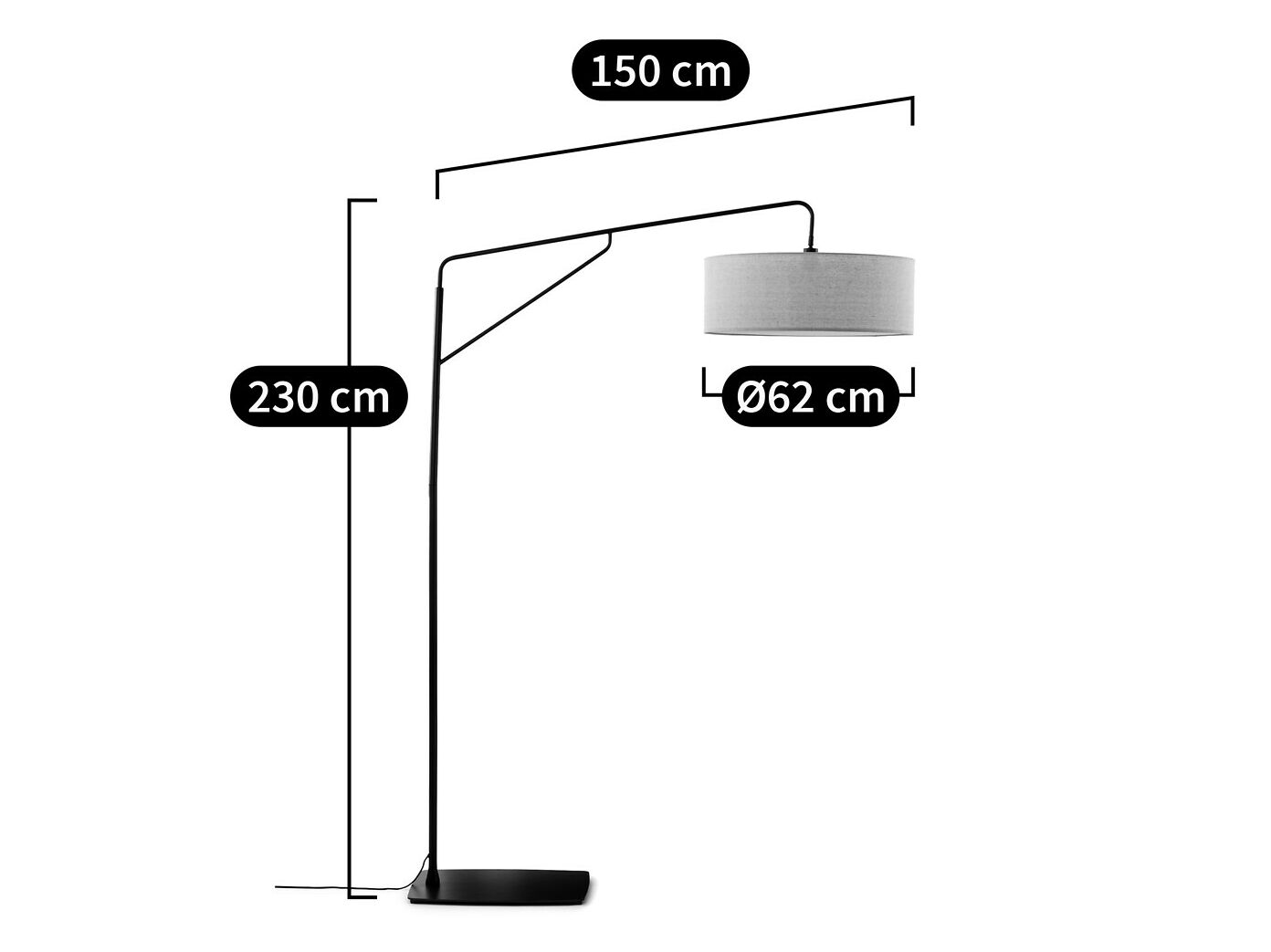 Светодиодная дуговая лампа с льняным абажуром AMPM CINQUA ARCH-00038773 - Вид №5