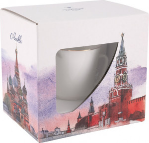 10642196 Императорский фарфоровый завод Набор подарочный (чашка с блюдцем) "Золотой кантик" "Майская" Фарфор костяной