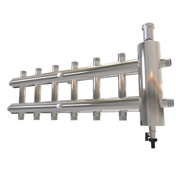 Купить Распределительный коллектор с гидрострелкой 85 кВт, 7 контуров Прокситерм GSK327 - Вид №2