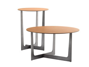 Круглый кожаный журнальный столик