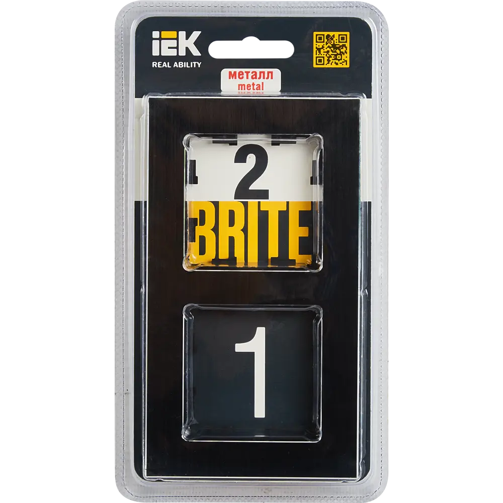 Рамка IEK Brite-2 для розеток и выключателей - черный металл 87761329 STLM-1112306 - Вид №3