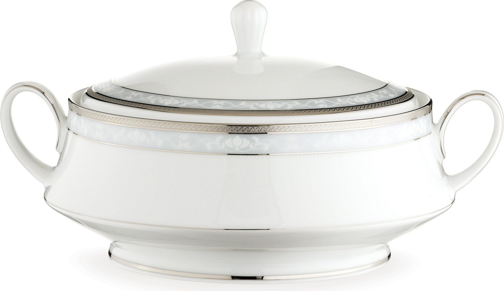 10609574 Noritake Блюдо для горячего с крышкой Noritake "Хэмпшир,платиновый кант" 1,4л Фарфор 