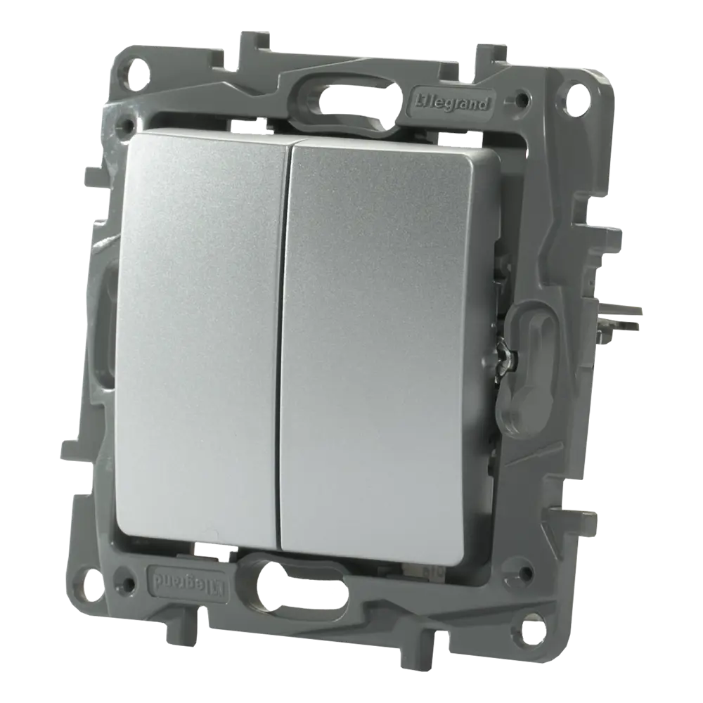 Legrand Etika: двухклавишный переключатель скрытого монтажа в алюминиевом исполнении 17356821 STLM-0008019 - Вид №2