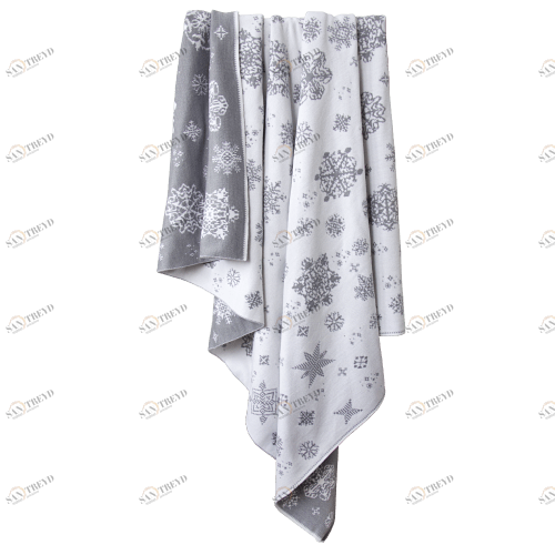 Плед Snowflake с серыми снежинками APERO ДИЗАЙНЕРСКИЕ, НОВЫЙ ГОД 030108 Белый;серый 