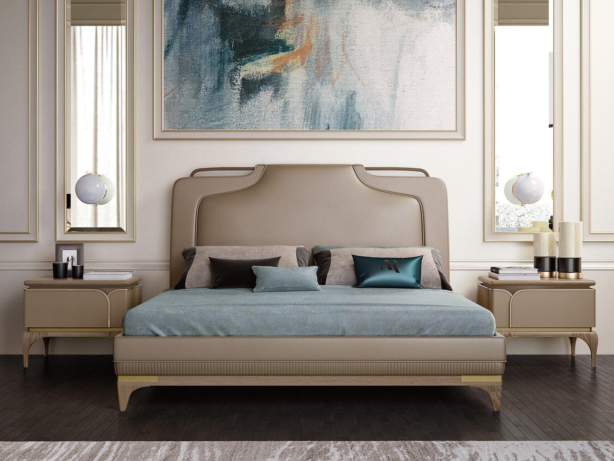 Двуспальная кровать с мягким изголовьем A.R. Arredamenti ARCH-00012032 - Вид №1