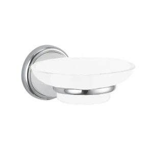 Мыльница LEMER Loire — керамическая подвесная для ванной в бело-хромированном исполнении 89384418