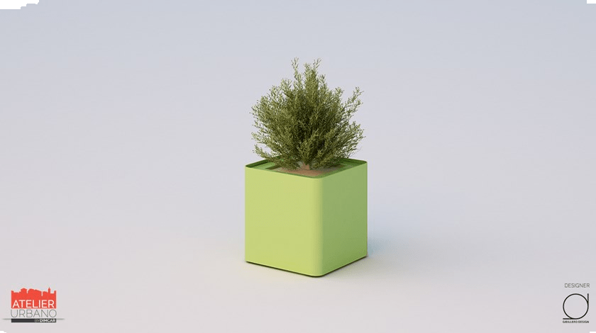 DIMCAR Низкая кашпо для общественных мест из оцинкованной стали Cubik G489-bis - Вид №1