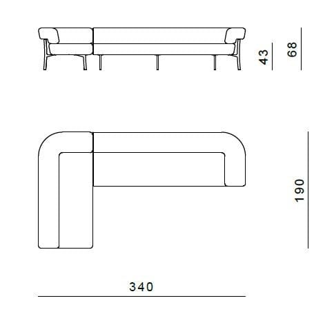 5-местный угловой диван GHIDINI1961 ARCH-00023391 - Вид №4