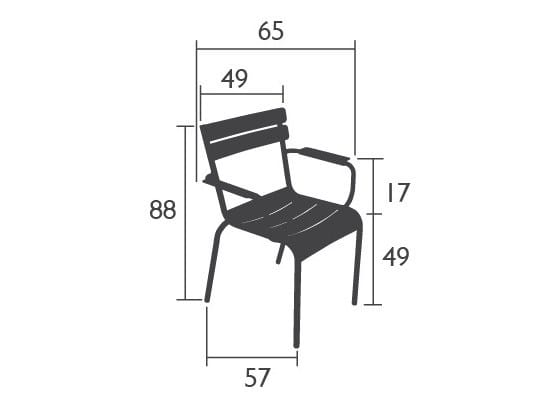 Алюминиевый штабелируемый садовый стул с подлокотниками Fermob Luxembourg ARCH-00123165 - Вид №14