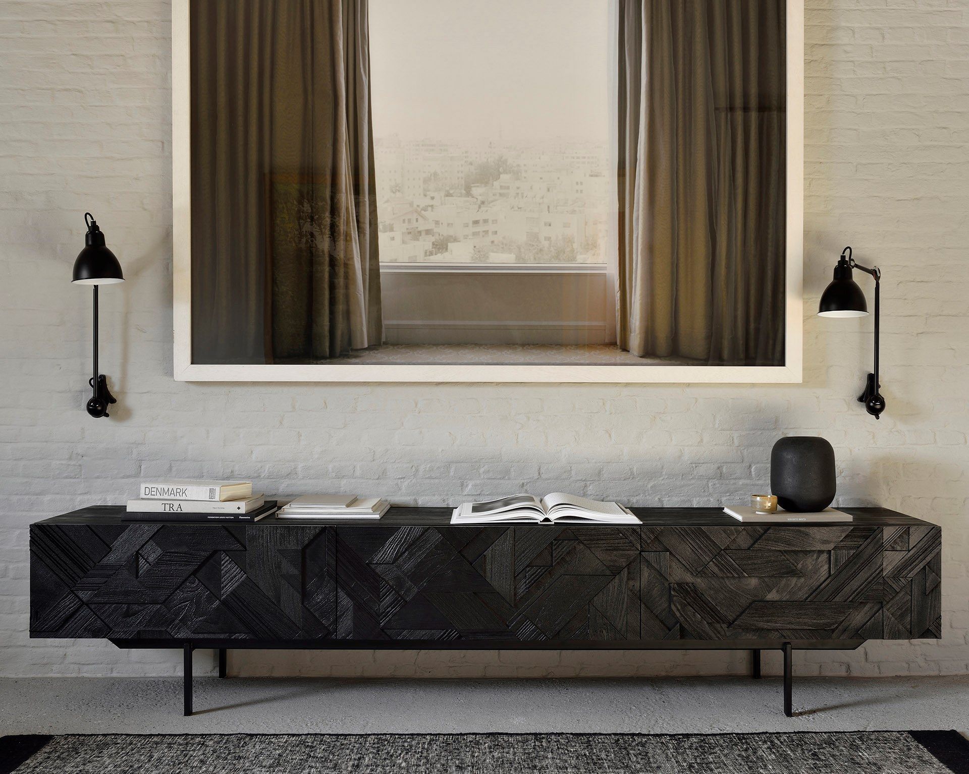 ТВ-шкаф из тикового дерева с откидными дверцами Ethnicraft Графика ARCH-00086544 - Вид №4