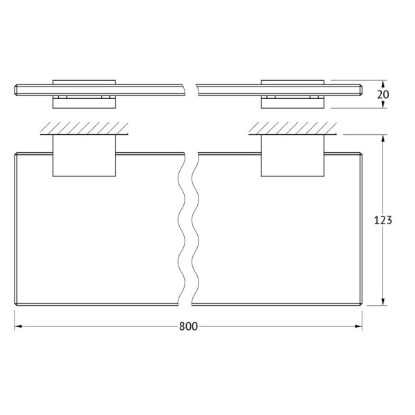 Полка стеклянная 80 см LINEAG (Италия) TIF 012 sun-id-561933 - Вид №1