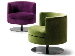 Бархатное вращающееся кресло