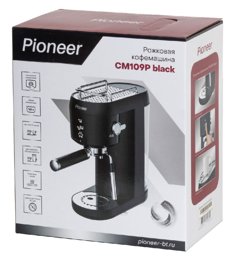 9052707 Кофеварка рожковая Pioneer CM109P black черный STDN-0003095 - Вид №7