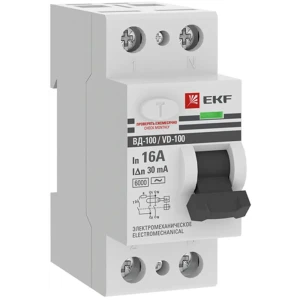 УЗО EKF PROxima ВД-100 2P 16 A 30 мА 6 кА AC 84579899 STLM-2030459