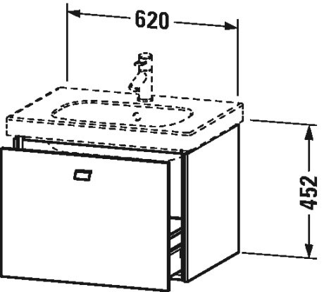 BR404501818 Тумбочка подвесная Brioso #BR4045 620 x 469 мм Белый матовый, декор Duravit - Вид №1