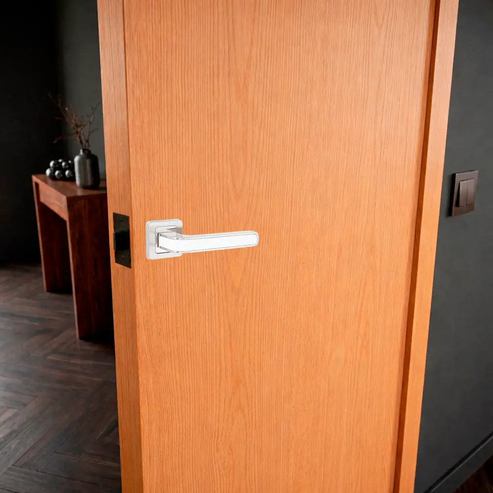 Дверная ручка на розетке Armex H-22106-A без запирания цвет никель/белый STLM-2054040 - Вид №6