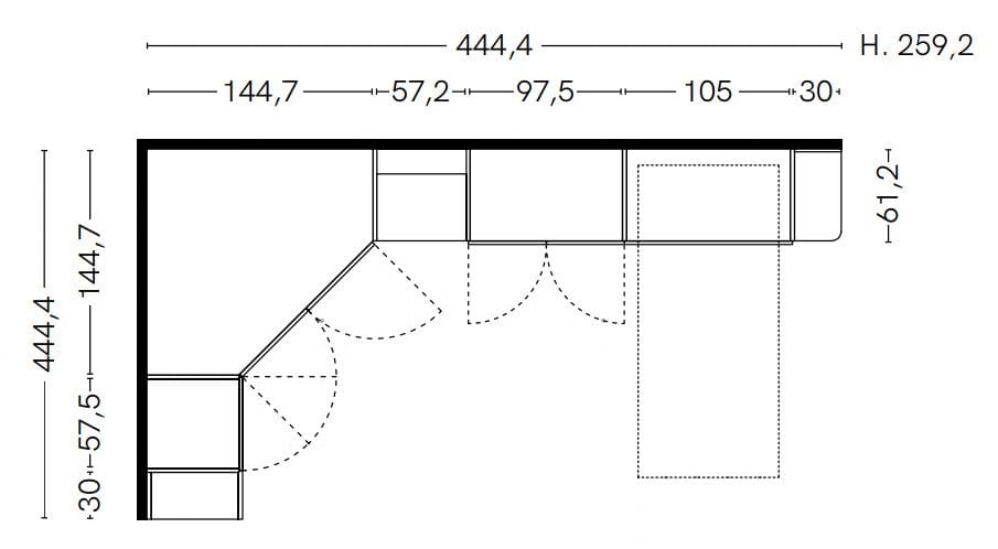 Угловой шкаф-кровать Zalf Alterna ARCH-00135377 - Вид №7