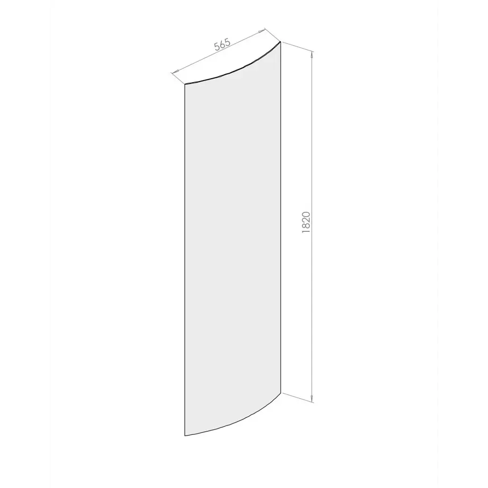 Стекло для душевой ширмы Domani-Spa Simple 1/4 круга низкий поддон прозрачное 90x90 см STLM-2002790