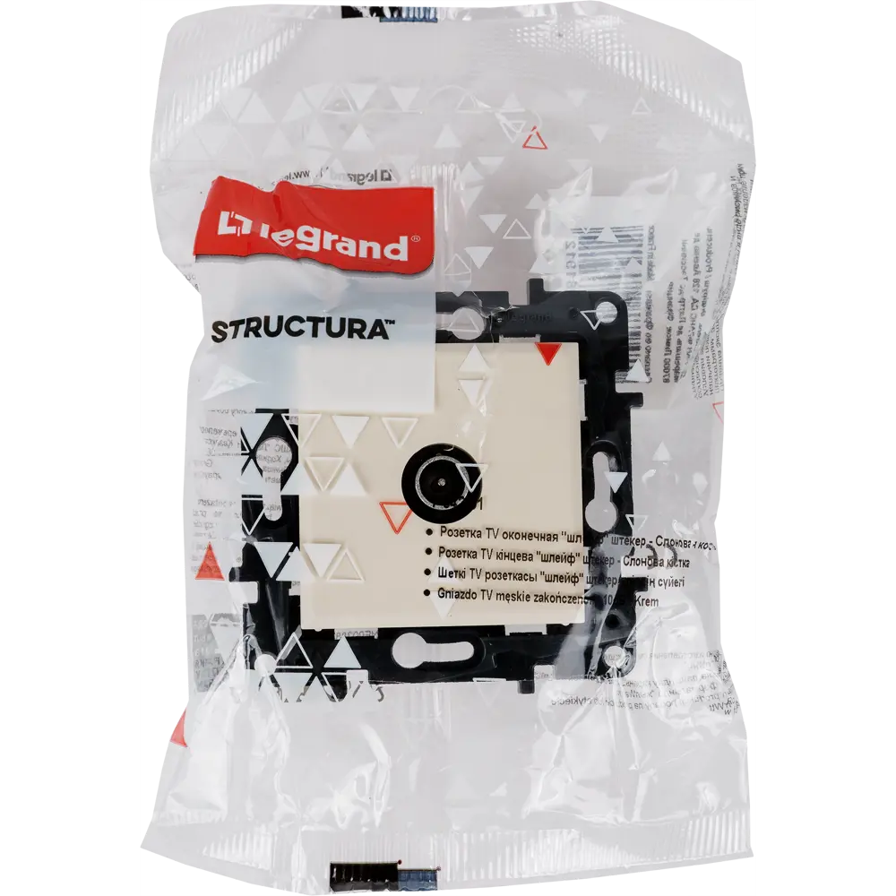 82064691 ТВ-розетка оконечная встраиваемая Legrand Structura шлейф, цвет слоновая кость STLM-0018675 - Вид №4