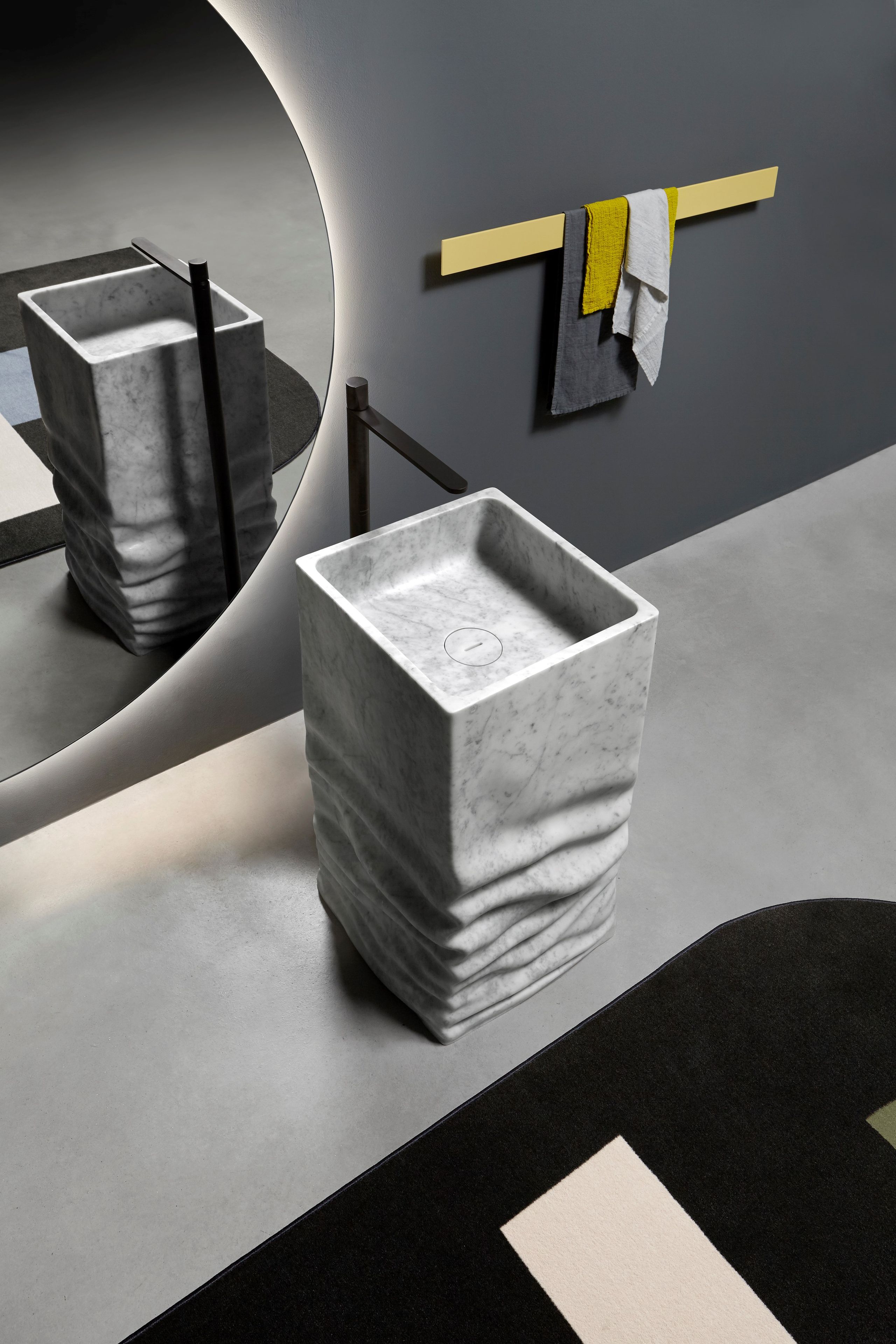 Каррарский мрамор квадратный отдельно стоящий умывальник Antoniolupi OSSIMORO ARCH-00146445 - Вид №3