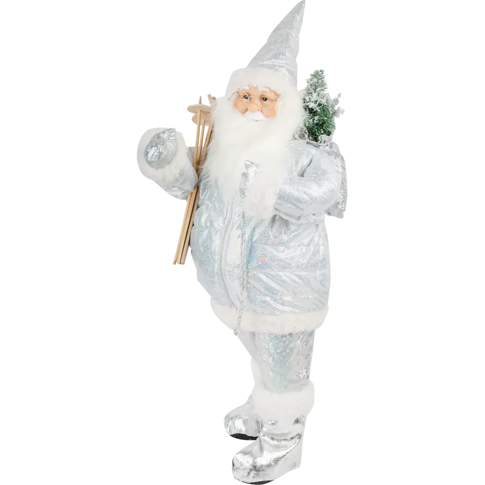 Фигурка декоративная «Дед Мороз с лыжами», 80 см, пластик, цвет белый/синий RELANCE STLM-2078771