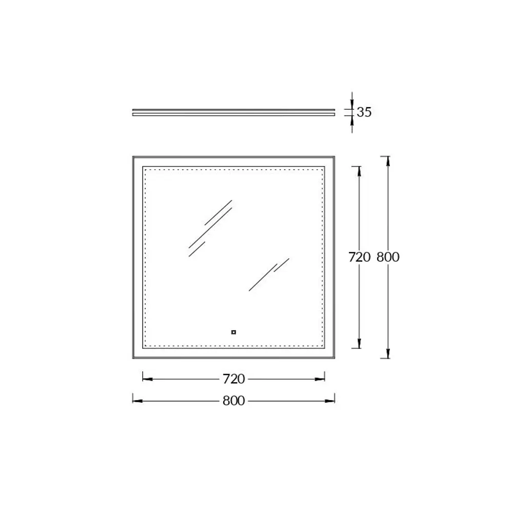 Зеркало универсальное Mi Plus с подсветкой 80x80 см цвет белый Santreyd STLM-2087551 - Вид №9