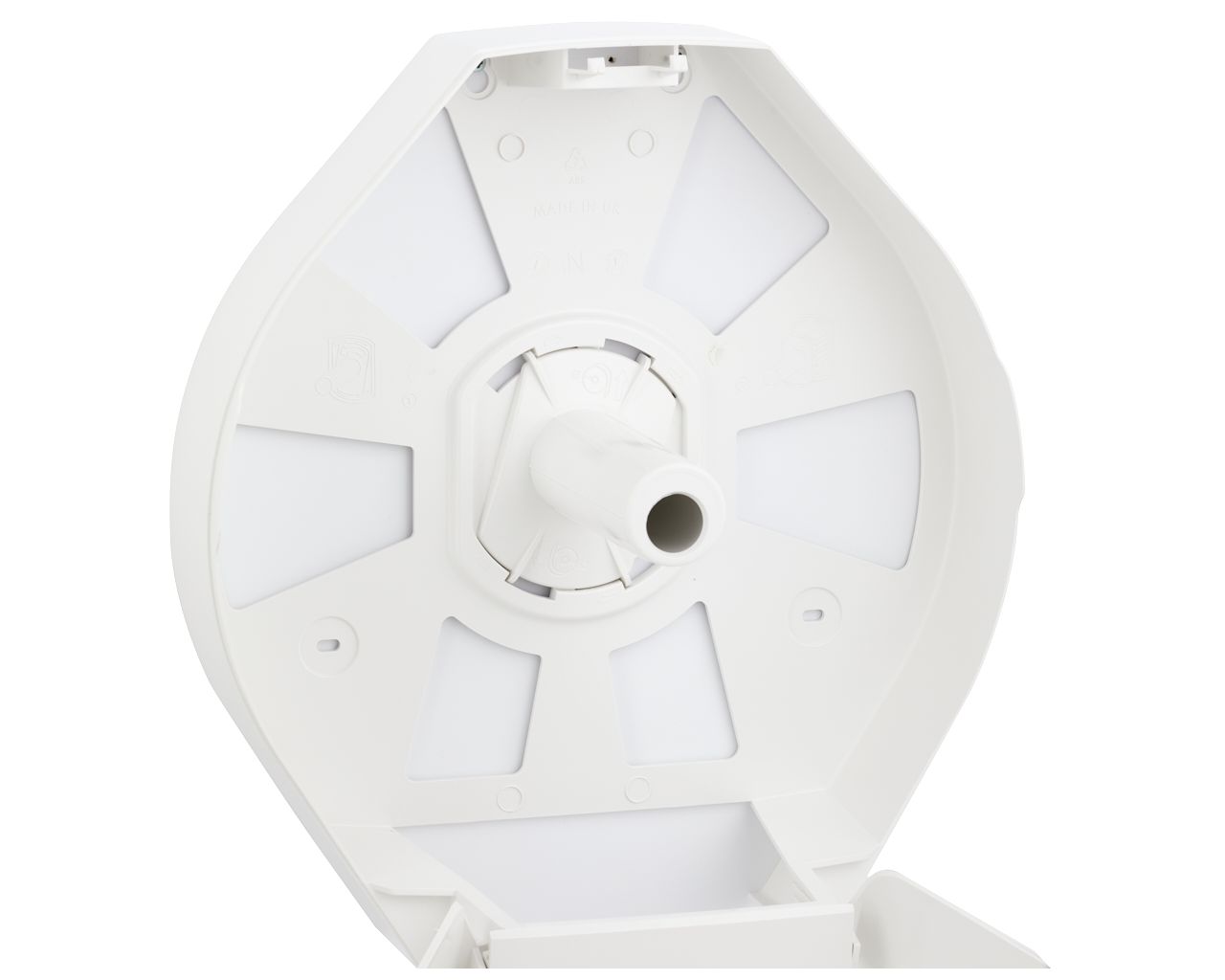 BTS001 Держатель рулона туалетной бумаги TOP MEGA, АБС-пластик, белый, серое окно Merida  - Вид №2